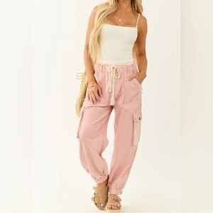 POL Pink Cargo Joggers